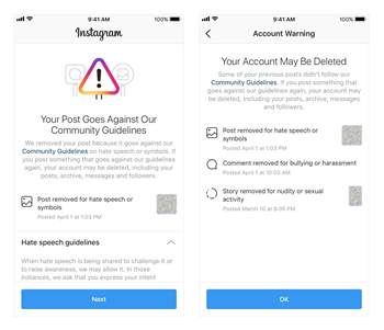 Instagram ändert Richtlinie zur Deaktivierung von Konten