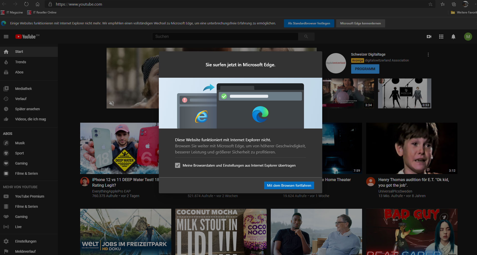 Microsoft beerdigt Internet Explorer - Youtube und über 1000 weitere Sites nicht länger zugänglich