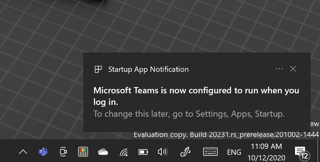 Windows 10 21H1 warnt vor Startup Apps