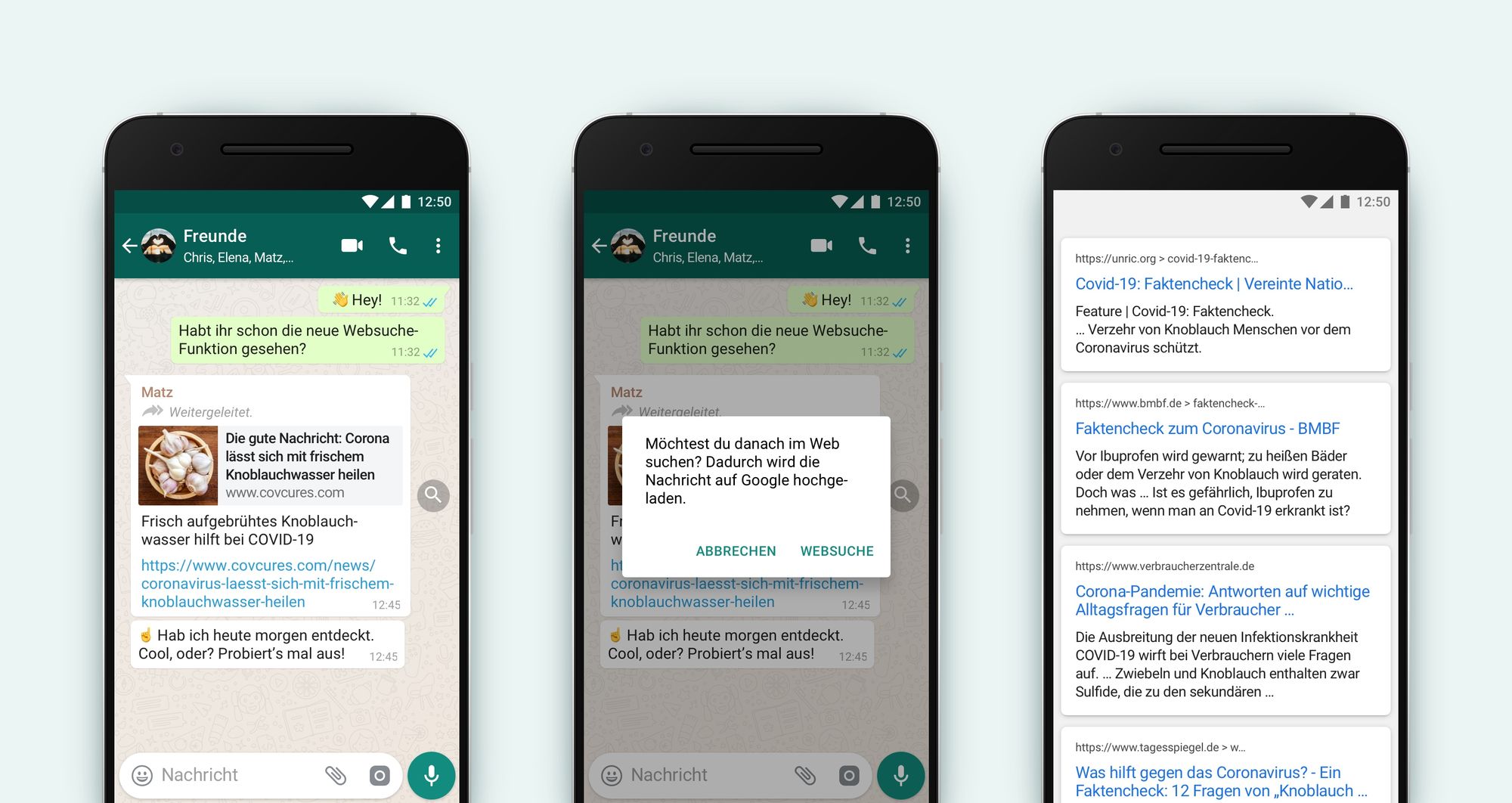 Whatsapp bekommt integrierte Google-Suche