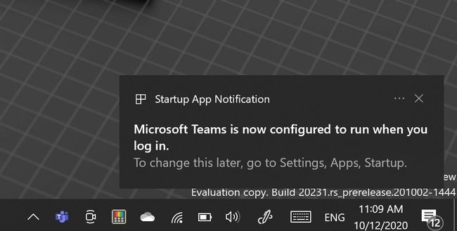 Windows 10 21H1 warnt vor Startup Apps