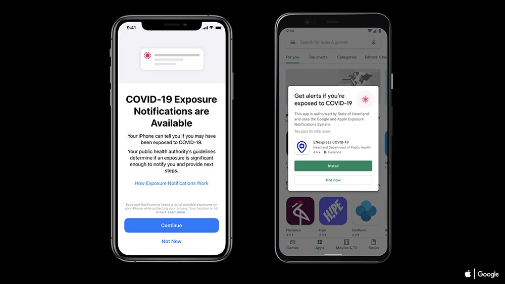 Covid-19-Tracing direkt in iOS und Android integriert