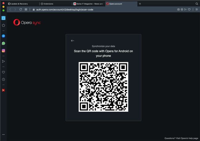 Opera für Android kommt mit QR-Synchronisation