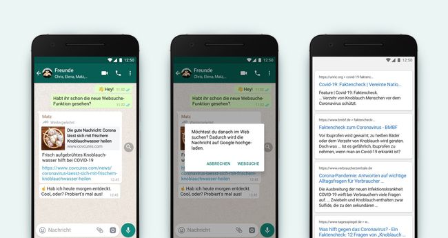 Whatsapp bekommt integrierte Google-Suche