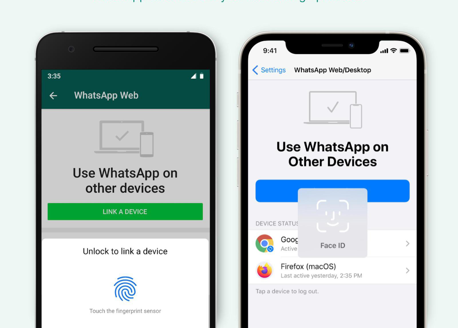 Whatsapp Web verlangt biometrische Erkennung