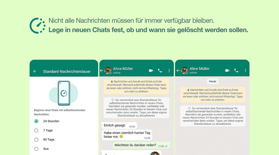 Whatsapp erweitert Funktion für selbstlöschende Nachrichten