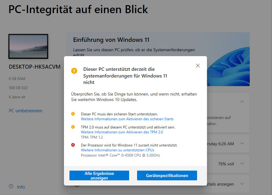 Windows 11: Microsoft warnt vor Upgrade auf älteren PCs und droht mit Garantieverlust