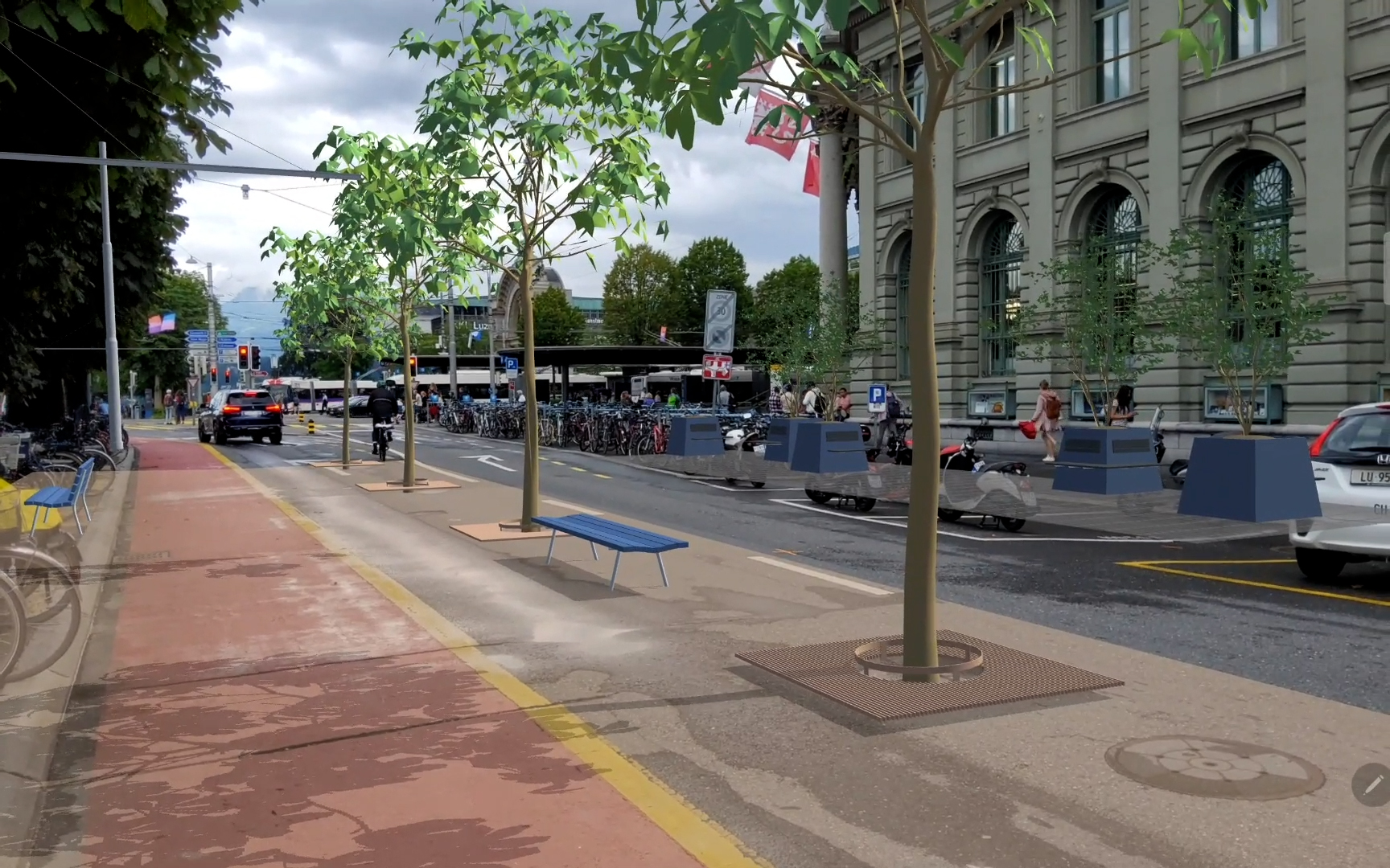 HSLU entwickelt Augmented-Reality-Visualisierung der Luzerner Bahnhofstrasse