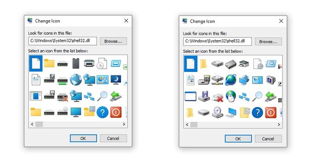 Windows-10-Preview ohne Windows-95-Icons und mit neuem UI-Font