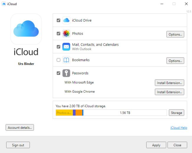 iCloud für Windows 10 mit nativem Passwortmanager