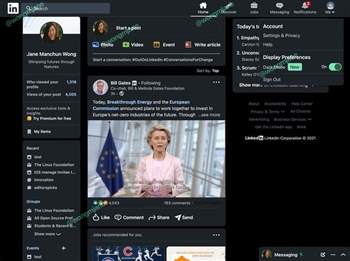 Linkedin testet Dark Mode