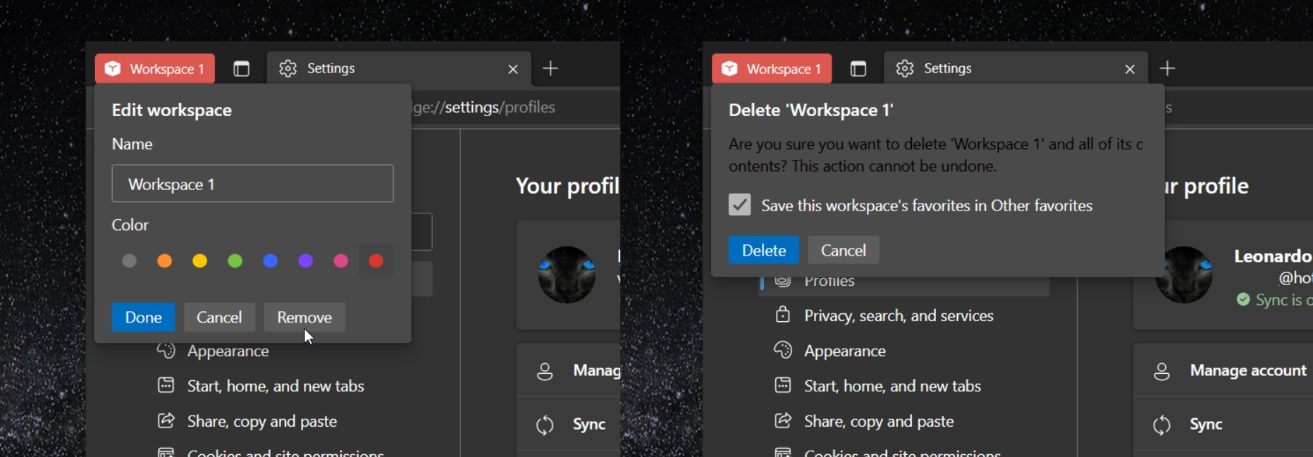 Edge testet erneut Workspace Feature