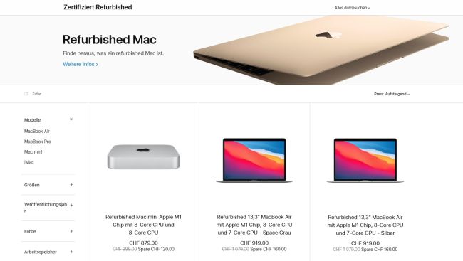Apple verkauft gebrauchte Geräte im eigenen Store