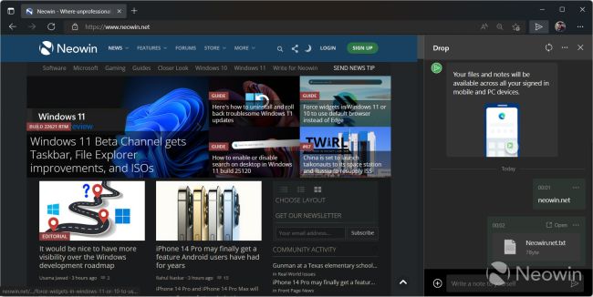 Microsoft Edge erhält neue File-Sharing-Option