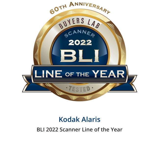 Sechs aus sieben! Kodak Alaris erhält BLI Scanner Line of the Year Award 2022