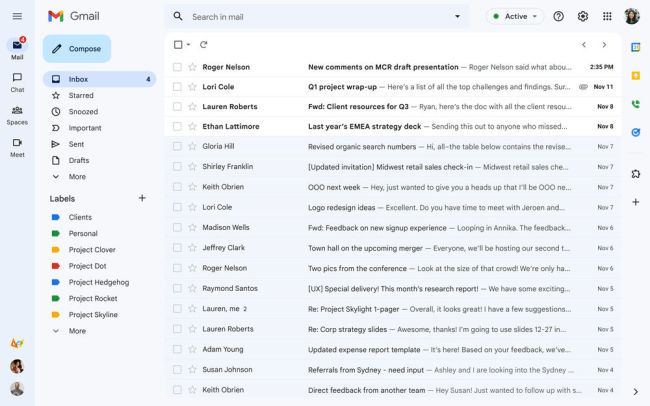 Neues Gmail-Layout wird zum Standard