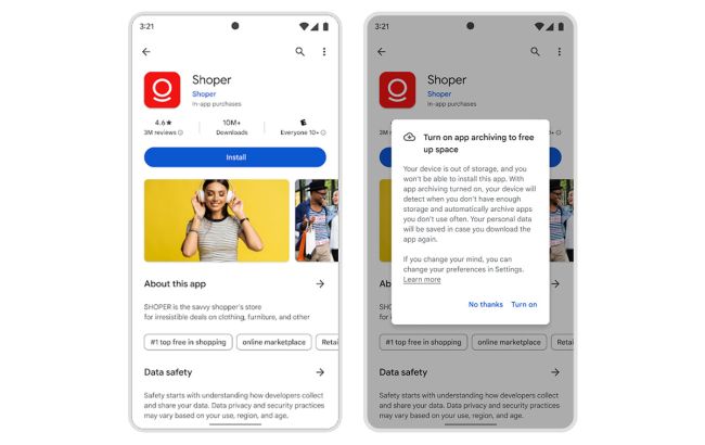 Google lanciert Auto-Archive für Android Apps