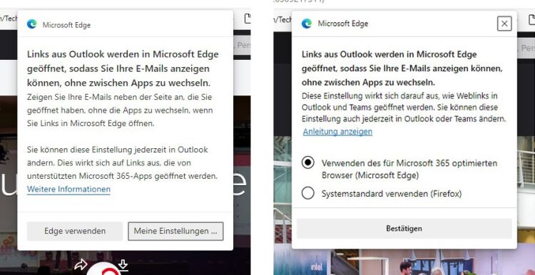 Microsoft zwingt Nutzer bei Outlook-Links auf Edge
