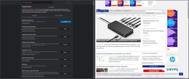 Anpassungen bei Benachrichtigungen in Teams und Split-Screen-Funktion in Edge