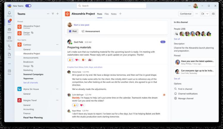 Microsoft Teams Channels erfahren ein Update