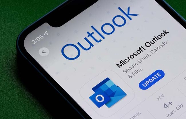 Outlook für iOS weist auf Firmenlinks hin