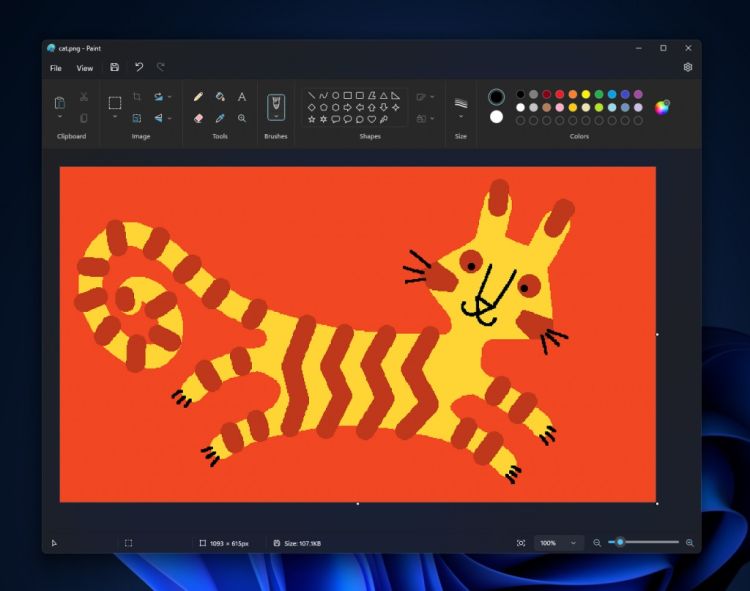 Microsoft Paint mit Dark Mode und UI-Update