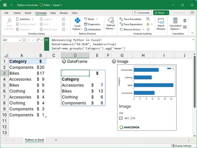 Native Python-Integration in Excel kommt