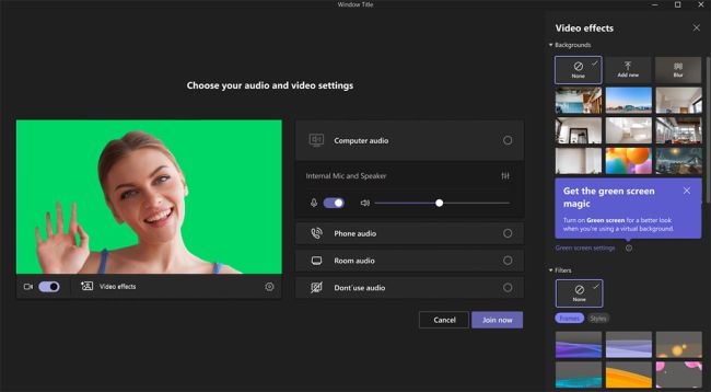 Teams mit neuem Greenscreen-Feature