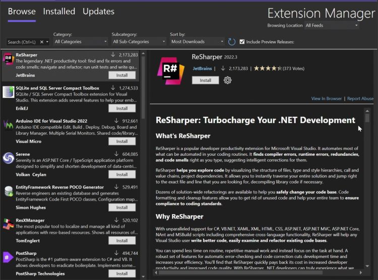 Microsoft zeigt überarbeiteten Extension Manager für Visual Studio