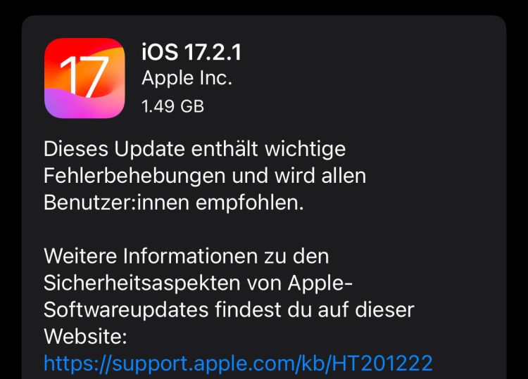 Apple veröffentlicht Security-Update für iOS 16 und 17 sowie MacOS