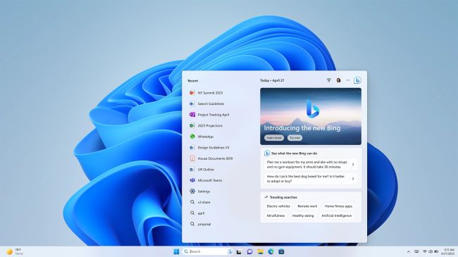 KI-Bing kommt in die Taskbar von Windows 11