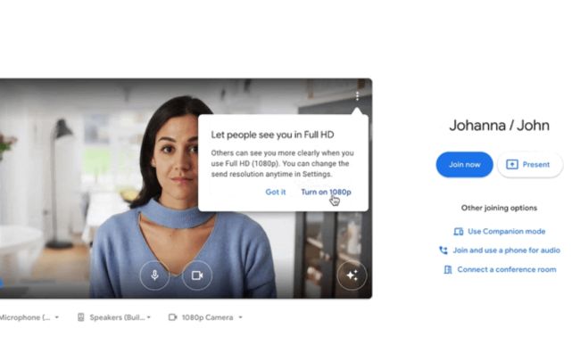 Google Meet bekommt 1080p-Auflösung