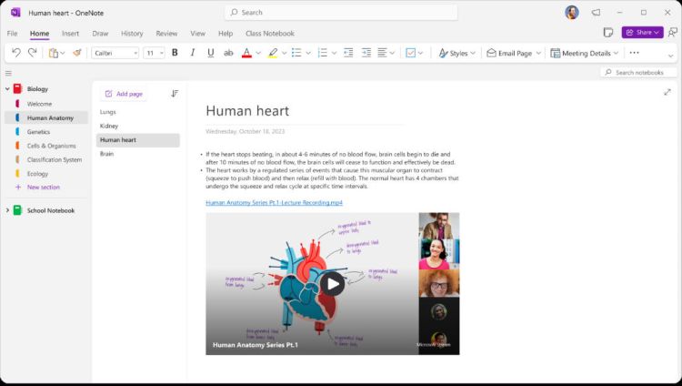 Onenote bekommt Copilot und embedded Videos