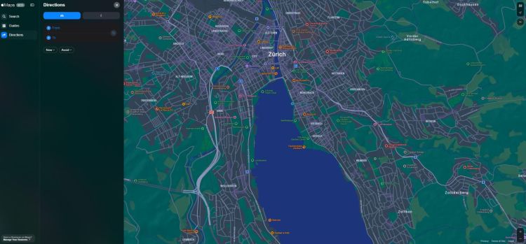 Apple Maps neu auch via Webbroser zugänglich