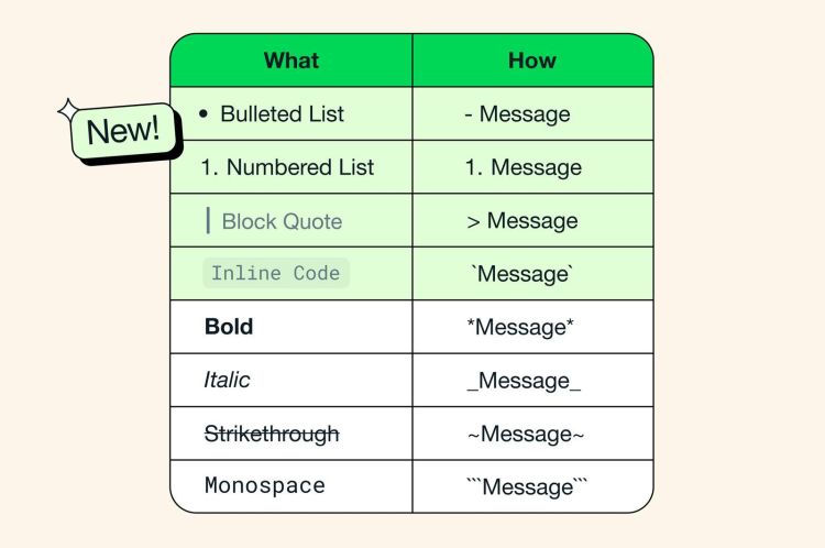 Neue Textformatierungs-Optionen in Whatsapp