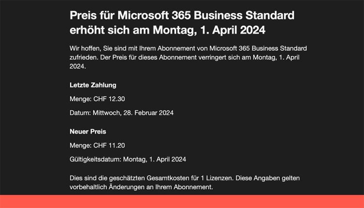 Microsoft 365 kostet mehr - nein, weniger