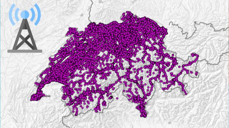 Alle Mobilfunkantennen der Schweiz auf einen Blick