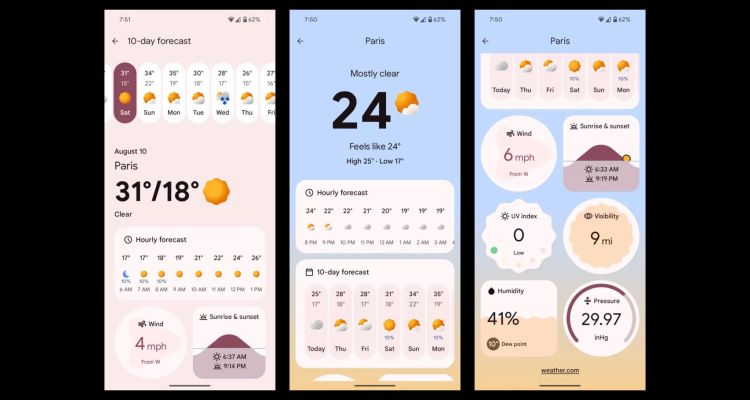 Googles Pixel-Wetter-App kann bereits installiert werden