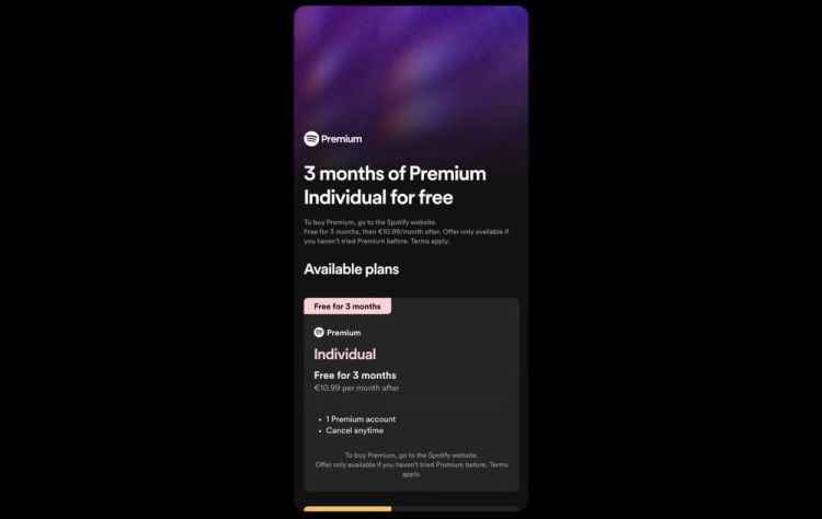 Spotify zeigt in der EU neu Preise innerhalb der iOS-App