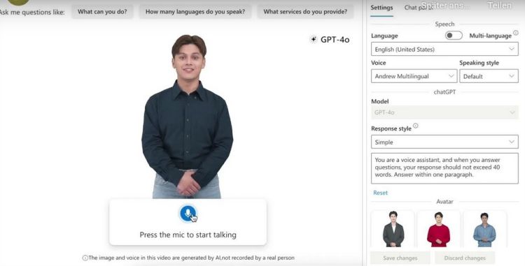Text-to-Speech Avatar in Azure allgemein verfügbar