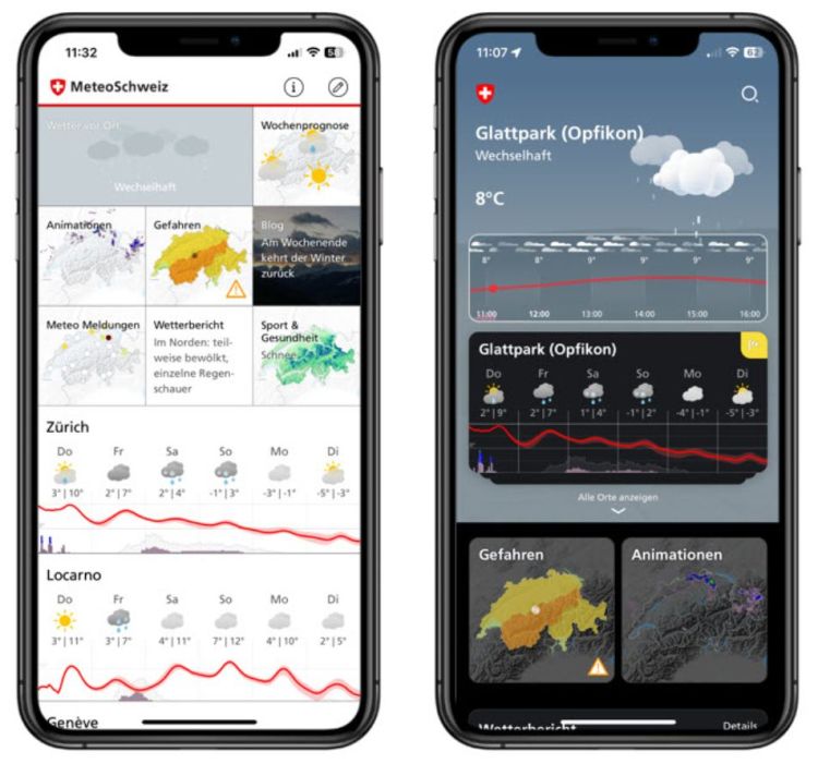 Meteo-Schweiz-App erhält umfassendes Update