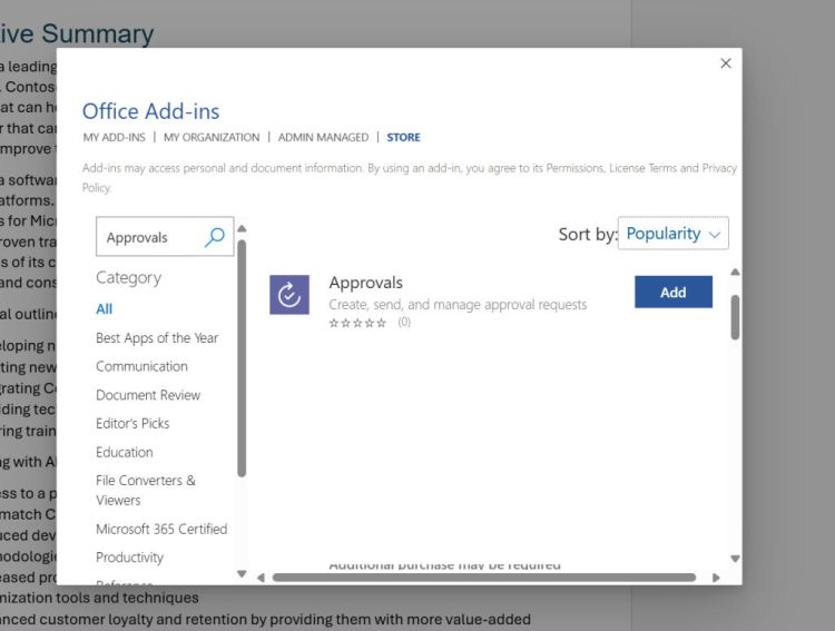 Microsoft: Add-in ermöglicht Genehmigungen innerhalb von Word
