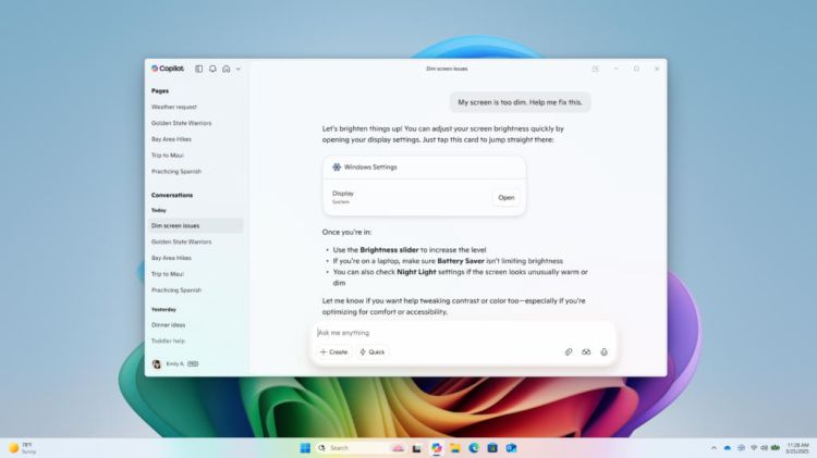 Copilot hilft neu bei Windows-Einstellungen