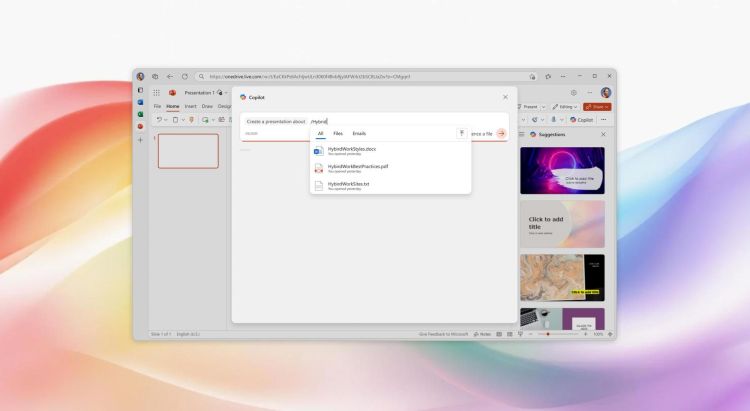 Copilot erstellt neu Powerpoint-Präsentation aus PDF-Datei 