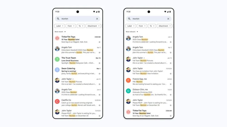 Google roll KI-Suche für Gmail aus