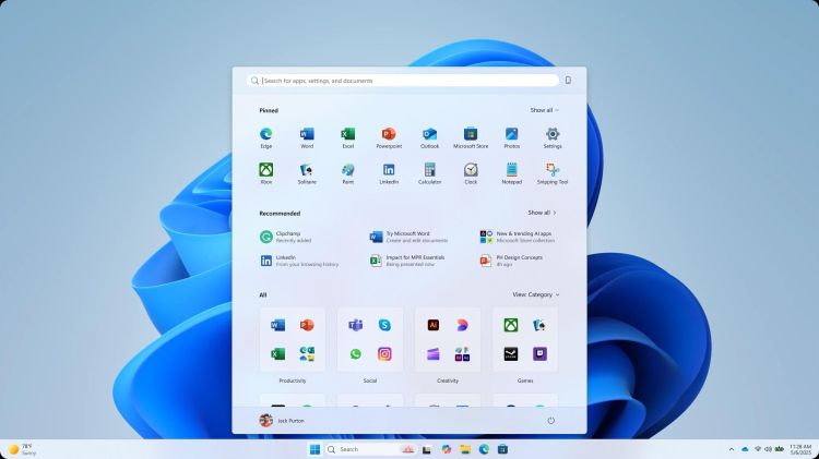 Microsoft zeigt überarbeitetes Startmenü von Windows 11