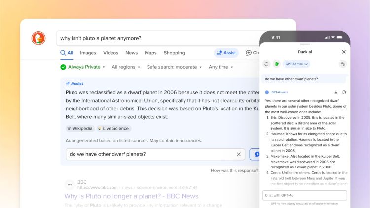 DuckDuckGo bringt Gratis-Zugriff auf KI-Chatbots