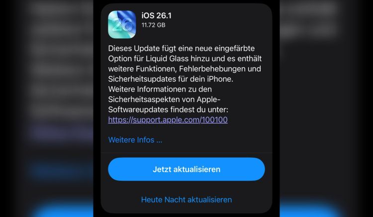 Apple veröffentlicht iOS 26.1 und weitere Updates