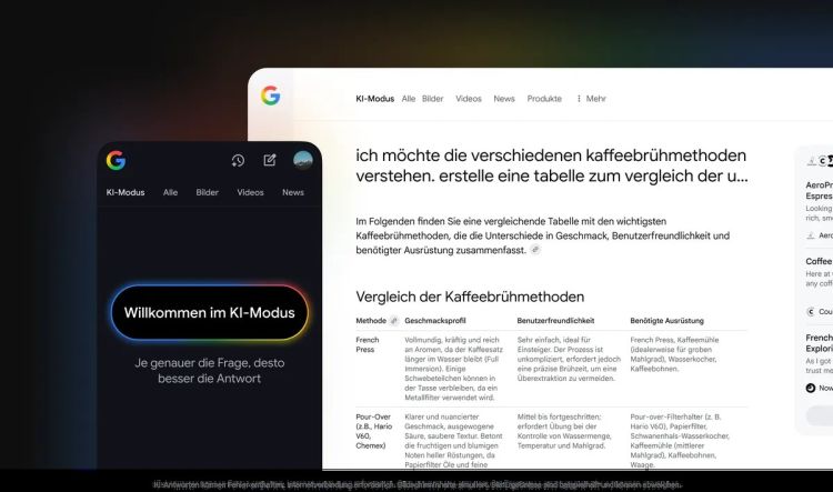 KI-Modus in der Google Suche jetzt auch für die Schweiz