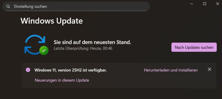 Windows 11 25H2 wird bereits breit ausgerollt